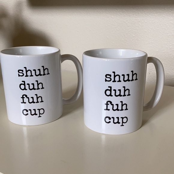 Funny Coffee Tea Mug Gift, Typewriter Style, Shuh Duh Fuh Cup 2-Pack Bundle Gift - Picture 7 of 11